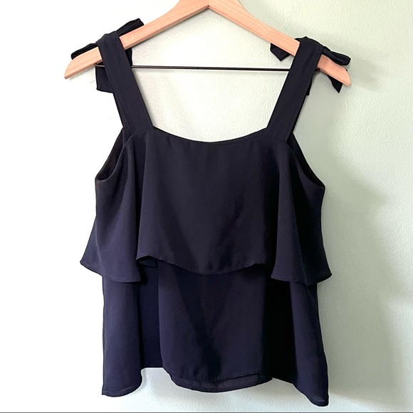 Loft Outlet Navy Tank Top with Bow Details Size S - Picture 4 of 5